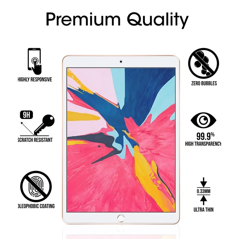 amFilm Tempered Glass Screen Protector iPad Air 3 10.5” iPad Pro 10.5” (2 Pack)